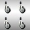 Service Caster 4 Inch 316SS Black Polyurethane Swivel 1-1/2 Inch Expanding Stem Caster Set SCC SCC-SS316EX20S414-PPUB-BLK-112-4 - alternate 1